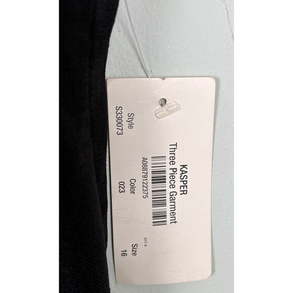 VTG NWOT Black Jacket Lace Tank 80s Kasper Academia Whimsey Goth Size 12 - Picture 6 of 9